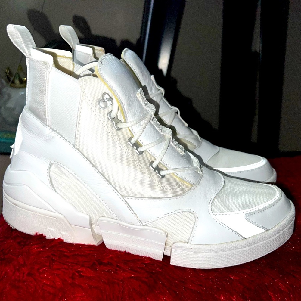 Ultra high top white and silver Chuck Taylor
